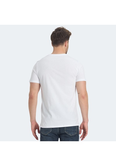 Slazenger RASA IN Erkek Baskılı Beyaz Tişört
