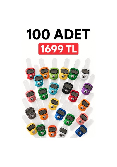 100 Adet Karışık Renk - Yüzük Tesbih Zikir Matik Namaz Zikir Çok Renkli - 742480641 Çok Renkli
