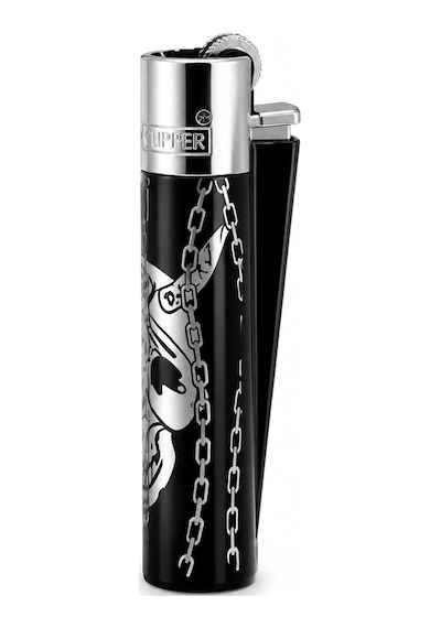 Clipper Desenli Metal Gaz Dolumlu Çakmak Özel Kutulu Premium Model Siyah