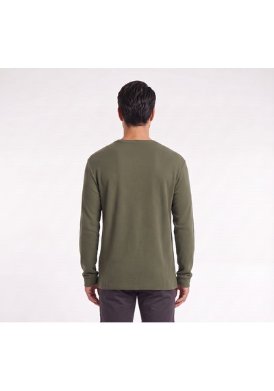 Blow Up Göğüs Yazılı Haki Erkek Sweatshirt 12446 Siyah