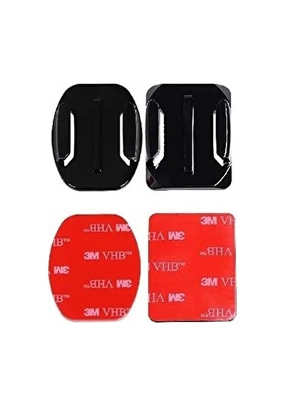 Gplus Bs04ky 4 Parça Oval Eğimli Yüzey Ve Flat Düz Zemin Aksiyon Kamera Uyumlu 3m Yapışkan Motor Kask Bağlantı Seti Siyah