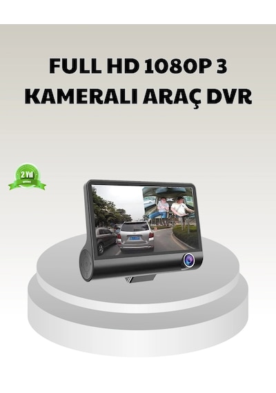 Zenvia Araç Dvr Kamerası 3 Lü 170 Geniş Açılı Full Hd Ve Park Destekli Znv2026