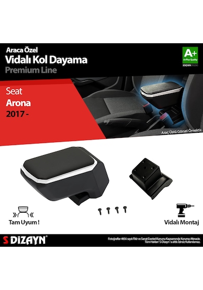 S-dizayn Seat Arona Kol Dayama Kolçak Abs Vidalı Gri 2017 Üzeri A+ Kalite