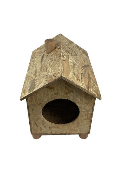 Reyo Orta Boy Kedi Evi Osb Su Yalıtımlı Rüzgar ve Soğuğa Dayanıklı Ahşap Kedi Evi Sokak Hayvanları İçin Kedi Barınağı Kedi Yuvası 43 x 40 x 37 CM CAT14