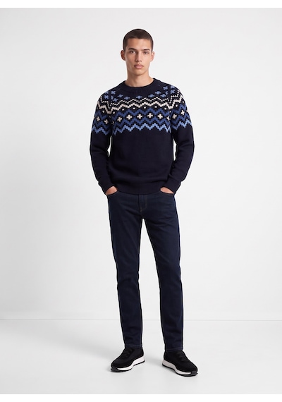 Jeep J6wm-kzk7870 Koyu Lacivert Erkek Bisiklet Yaka Jakarlı Relaxed Fit Kazak