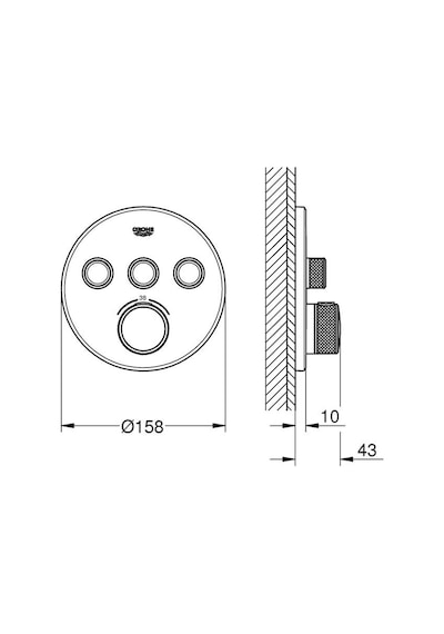 Grohe Grohtherm Smartcontrol Üç Valfli Akış Kontrollü Ankastre Termostatik Duş Bataryası - 29121Dl0 Bakır