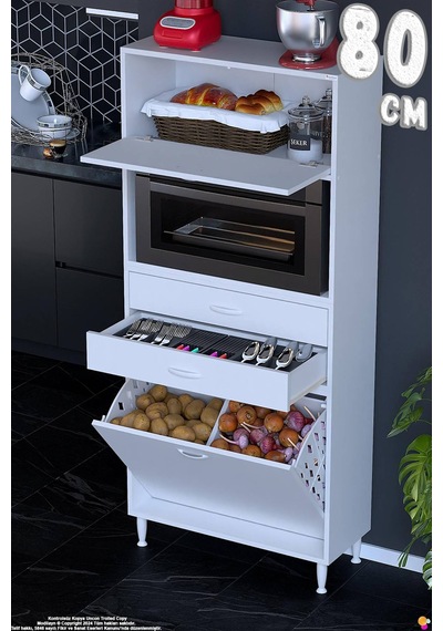 Duru 80 Cm Çok Amaçlı Fırın Dolabı 2 Çekmeceli 2 Göz Sepetli Kapaklı Banyo Kirli Çamaşır Dolabı Beyaz Duru 80 Cm Çok Amaçlı Fırın Dolabı 2 Çekmeceli 2 Göz Sepetli Kapaklı Banyo Kirli Çamaşır Dolabı Beyaz