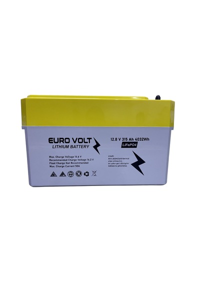 Euro Volt Lityum Battery 12.8 V 315 Ah 4032 Wh Life Po4
