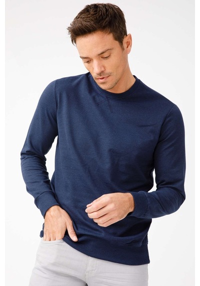Igs İgs Erkek Lacivert Modernfıt / Ekstra Dar Kalıp Bisiklet Yaka Sweatshirt Lacivert