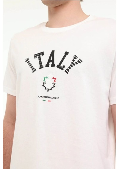 Lumberjack Ml Renato 11ıtl1030 5fx Beyaz Erkek T-shirt 101940309 Beyaz
