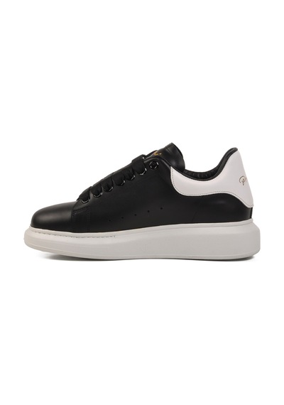 Beyaz Siyah Beyaz Hakiki Deri Erkek Sneaker Premium 02028 M Beyaz-siyah-beyaz Çok Renkli