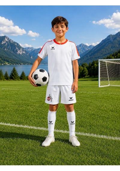 Alexandergardi Çocuk Futbol Ve Antreman Şortu Kırmızı - Beyaz