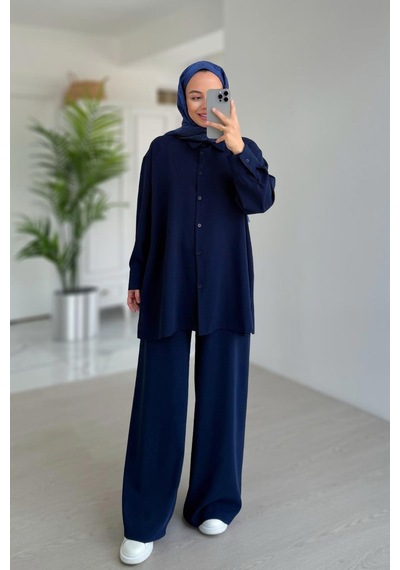 Kahijab Pearly Takım - Lacivert Lacivert
