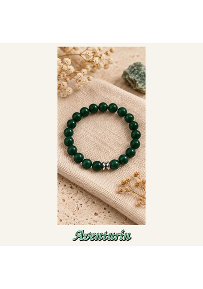 Aventurin Taşı Bileklik 8 Mm, Unisex, Elastik Çok Renkli