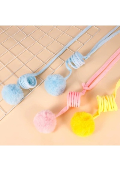 Elastik Yaylı Asılabilir Peluş Oyuncak Mavi