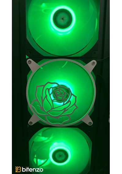 Gül Desenli Estetik 120x120 Mm Pc Fan Kapağı - Masaüstü Bilgisayar Fan Kapağı Beyaz