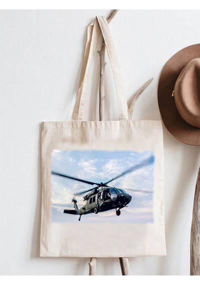 Anahtarlık Sepeti Bez Çanta - UH 60 Helikopter