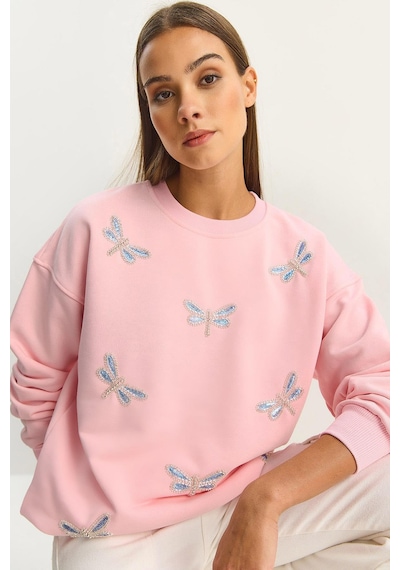 Shade Kadın Bisiklet Yaka Yusufcuk Taş İşlemeli Relaxed Sweatshirt 1558 60283660 - Şeker Pembe Shade Kadın Bisiklet Yaka Yusufcuk Taş İşlemeli Relaxed Sweatshirt 1558 60283660 - Şeker Pembe