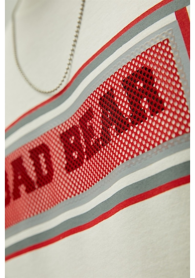 Bad Bear Mesh Erkek T-Shirt-23204 Beyaz