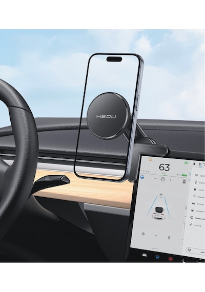 Hepu Hp-a38 Magsafe Araç Tutucu Güçlü Mıknatıs, 360 Dönebilen Başlık, Multimedya Ekranlara Uyumlu