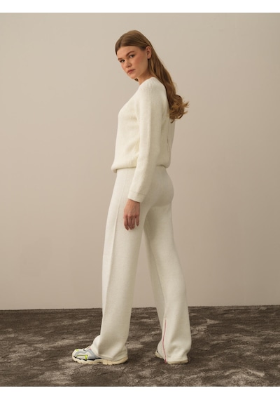 Xint Ekru Doğal Yün Dokulu Regular Fit Pantolon 850945