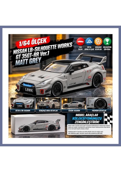 Bezos 1/64 Nıssan Lb-silhouette Works Gt 35gt-rr Ver.1 Matt Grey Dlra