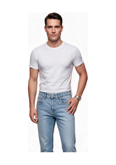 Jsco Erkek Normal Kesim Jean Pantolon Beş Cepli Düğme Fermuar Kapatmalı Js2203-c100 Mavi