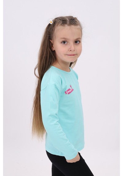 Toontoy Kids Toontoy Kız Çocuk Sweet Baskılı Tişört Mint Yeşili