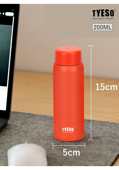 Tyeso Termos Paslanmaz Çelik, Hafif, İnce Kahve Bardağı, 200ml Siyah