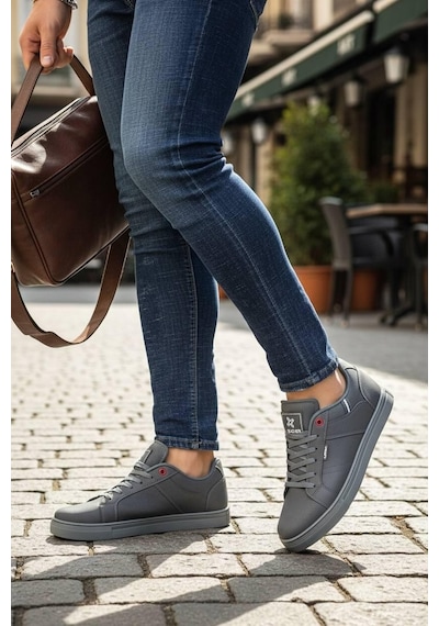 Sneakers Bağcıklı Erkek Ayakkabı Legan-8111 Füme