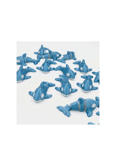 3d Baskılı Hareketli Orca Balinası Anahtarlık Ve Stres Oyuncağı Mavi - Beyaz