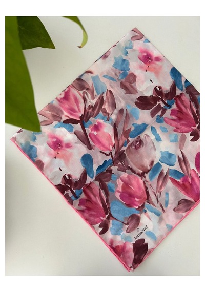 Emproyal Pastoral Desen Line Eşarp Pembe