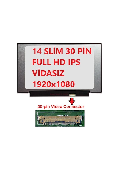 Lenovo Uyumlu 82C600E9Tx Ekran 14 Slim 30 Pin Full Hd Ips