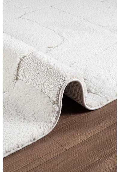 Norway Vl Bukleli Premium Yumuşak Peluş Post Iskandinav Oturma Odası Salon Halısı 70619-krem