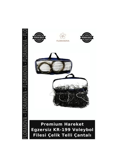 Premium Hareket Egzersiz Kr-199 Voleybol Filesi Çelik Telli Çantalı
