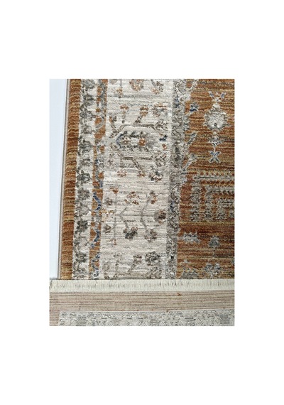 Merinos Valeria Serisi Etnik Desenli Salon Oturma Odası Halısı Hav Toz Vermez Dokuma Taban 91001-020 Turuncu