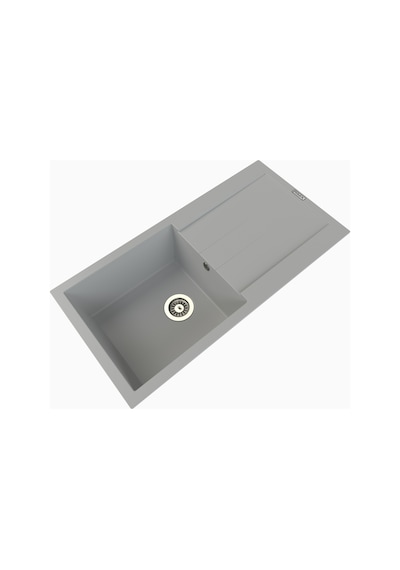 Polex Cristalüx Granit Evye P-X1 Gri Tezgah Altı Ve Tezgah Üstü Mutfak Evyesi 98x49.5 CM