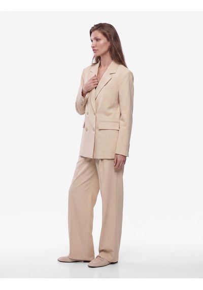 Koton Cepli Uzun Kollu Düğmeli Kruvaze Oversize Blazer Ceket Taş 7wak50007pw