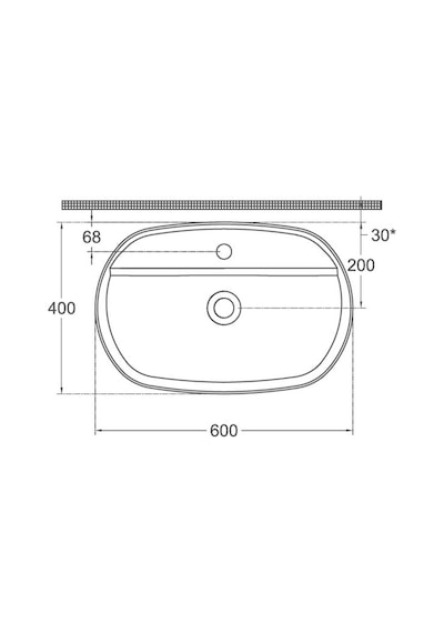Isvea Infinity Batarya Delikli Tezgah Üzeri Lavabo 60CM Fil Dişi