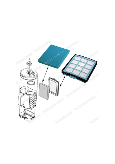 Philips Uyumlu Fc9713/01 Powerpro Expert Hepa Filtre Seti (434055606)
