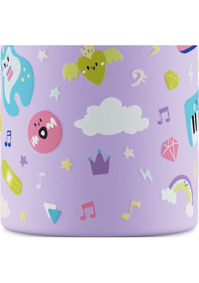 Clima Bottle Music Friends Pipetli Paslanmaz Çelik Termos 330 Ml Mor