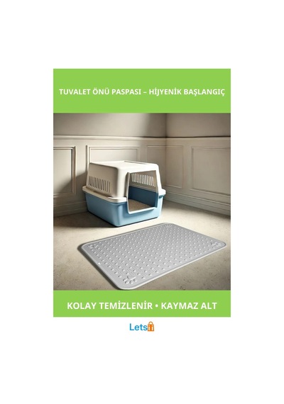 Kaymaz Dayanıklı Pvc Tuvalet Önü Paspası 52x42 Cm