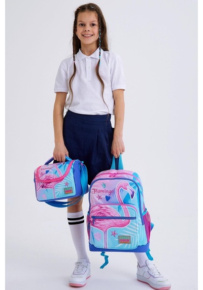 Coral High Kids Lavanta Pembe Flamingo Desenli 3 Lü Okul Çanta Seti Set0123705