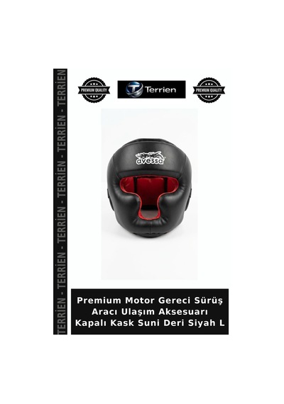 Premium Motor Gereci Sürüş Aracı Ulaşım Aksesuarı Kapalı Kask Suni Deri Siyah L