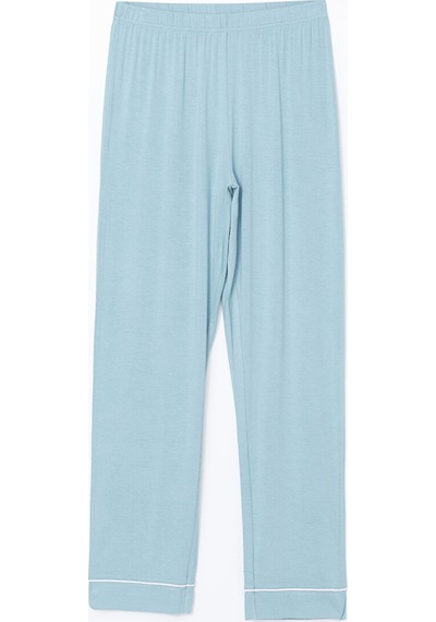 Lcw Dream Mavi Gömlek Yaka Kadın Pijama Takımı