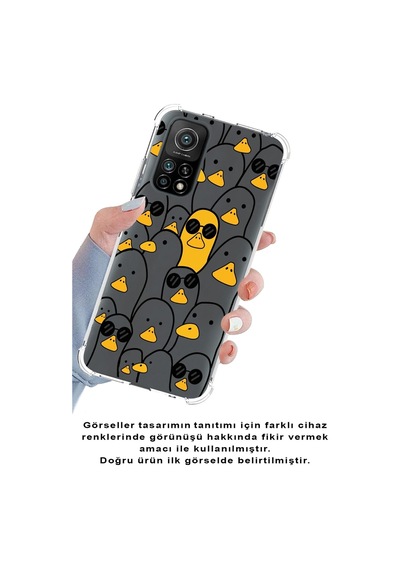 Xiaomi Poco F2 Pro Köşe Korumalı Antişok Kapak Duck Tasarımlı Şeffaf Silikon Kılıf