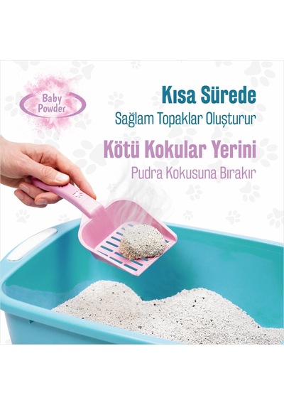 Benpetto B250 Bebek Pudrası Kokulu Topaklaşan İnce Bentonit Kedi Kumu 10 L