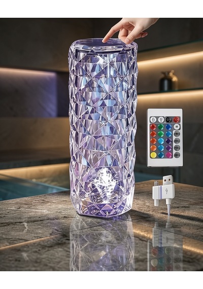 Kristal Masa Lambası Rgb Dokunmatik Kontrol Uuczkristallamba Çok Renkli