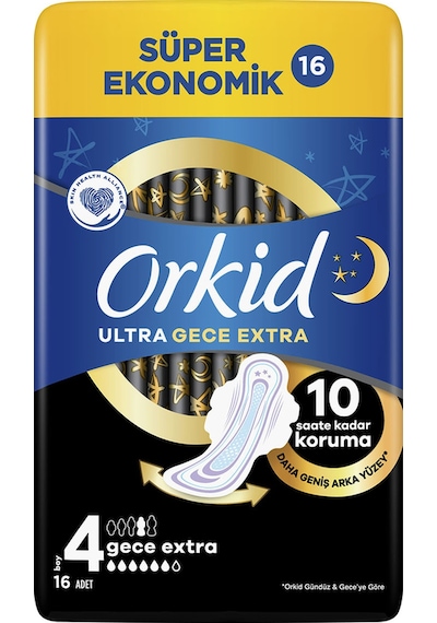 Orkid Ultra Gece Ekstra Hijyenik Ped 16 Adet