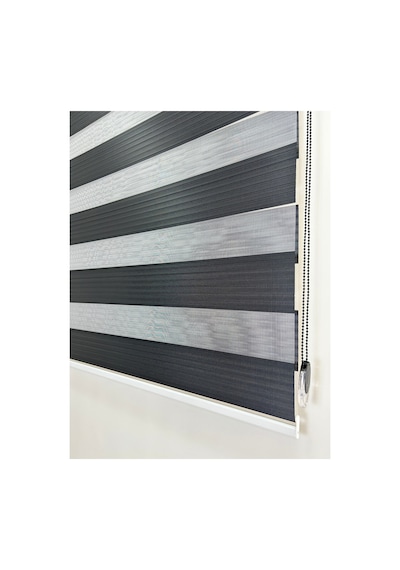 Binbirperde Siyah Pileli Zebra Stor Perde Ev/ofis Perdesi Aluminyum Sistem
